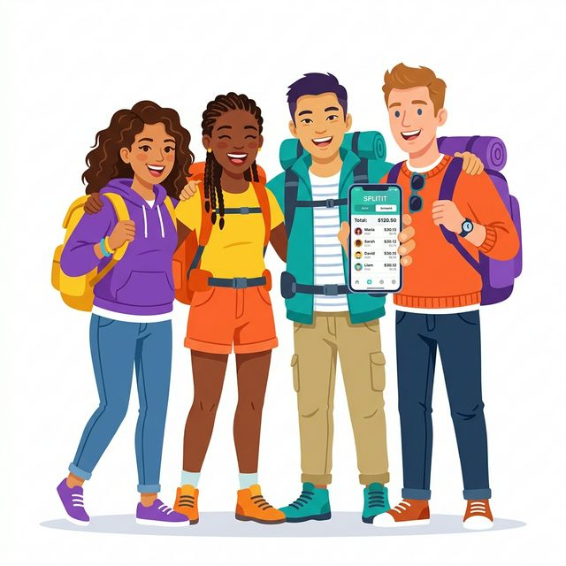 Friends splitting travel bills